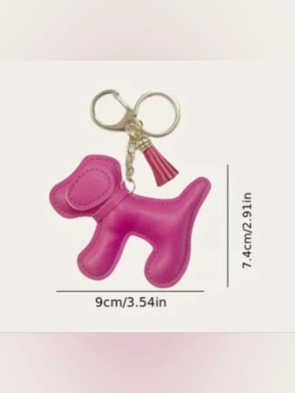 Dog With Tassel Keychain Black NWT